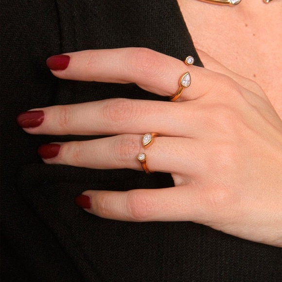 Apm Monaco open ring with pearl shaped - Picture 2 of 3